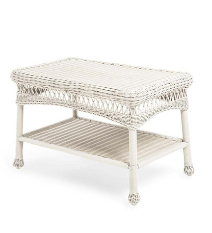 Plow & Hearth Outdoor Side Tables Outdoor Living Easy Care Resin Wicker End Table - Black
