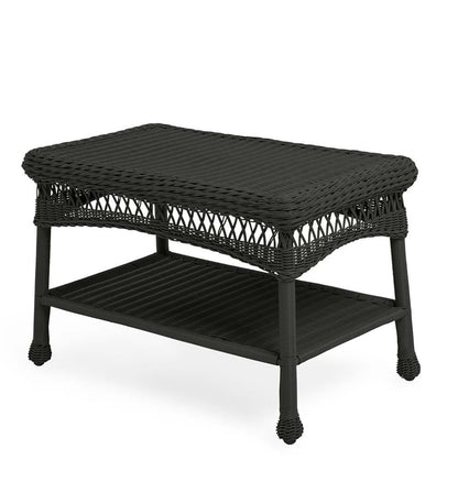 Plow & Hearth Outdoor Side Tables Outdoor Living Easy Care Resin Wicker End Table - Black