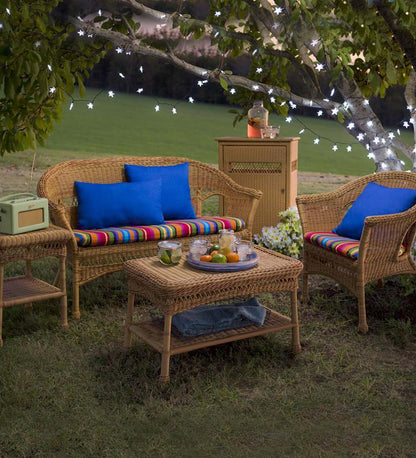Plow & Hearth Outdoor Side Tables Outdoor Living Easy Care Resin Wicker End Table - Black