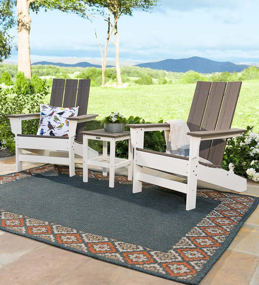 Plow & Hearth Outdoor Side Tables Outdoor Living May River Outdoor Seating 3-Piece Set - Coastal Gray/White