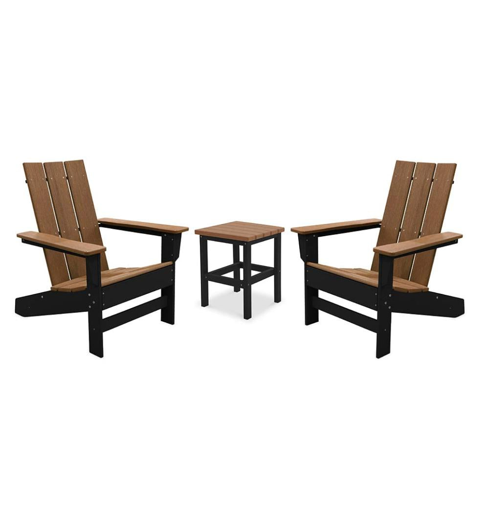 Plow & Hearth Outdoor Side Tables Outdoor Living May River Outdoor Seating 3-Piece Set - Coastal Gray/White