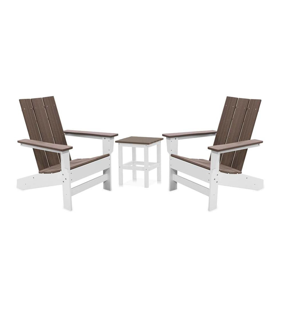 Plow & Hearth Outdoor Side Tables Outdoor Living May River Outdoor Seating 3-Piece Set - Coastal Gray/White