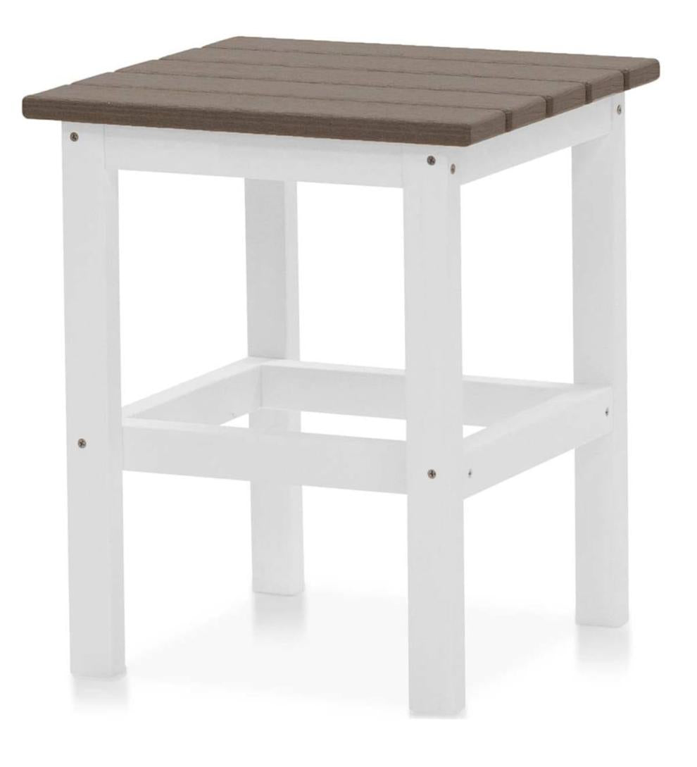Plow & Hearth Outdoor Side Tables Outdoor Living May River Outdoor Side Table - Coastal Gray/White