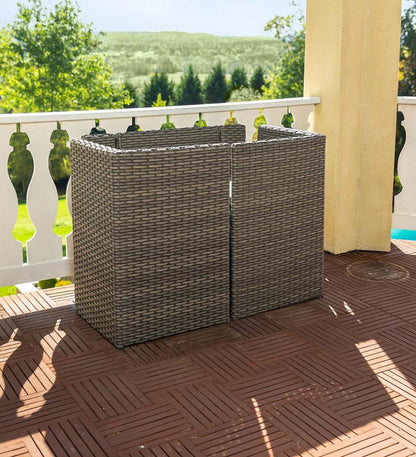 Plow & Hearth Outdoor Wicker Outdoor Living Compact Modular Wicker Seating Set With Multiple Configurations - Antique Brown