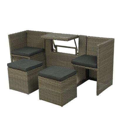 Plow & Hearth Outdoor Wicker Outdoor Living Compact Modular Wicker Seating Set With Multiple Configurations - Antique Brown