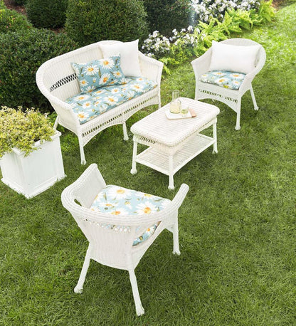 Plow & Hearth Outdoor Wicker Outdoor Living Easy Care Resin Wicker Chairs, Set Of 2 - Black