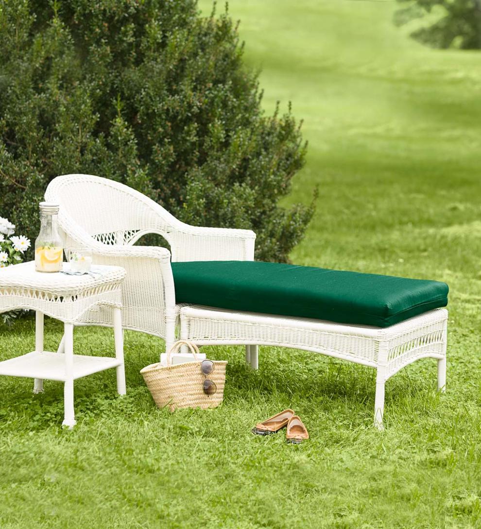 Plow & Hearth Outdoor Wicker Outdoor Living Easy Care Resin Wicker Chaise - Black