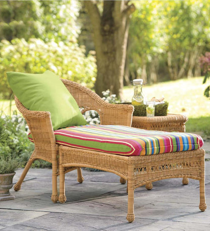Plow & Hearth Outdoor Wicker Outdoor Living Easy Care Resin Wicker Chaise - Black