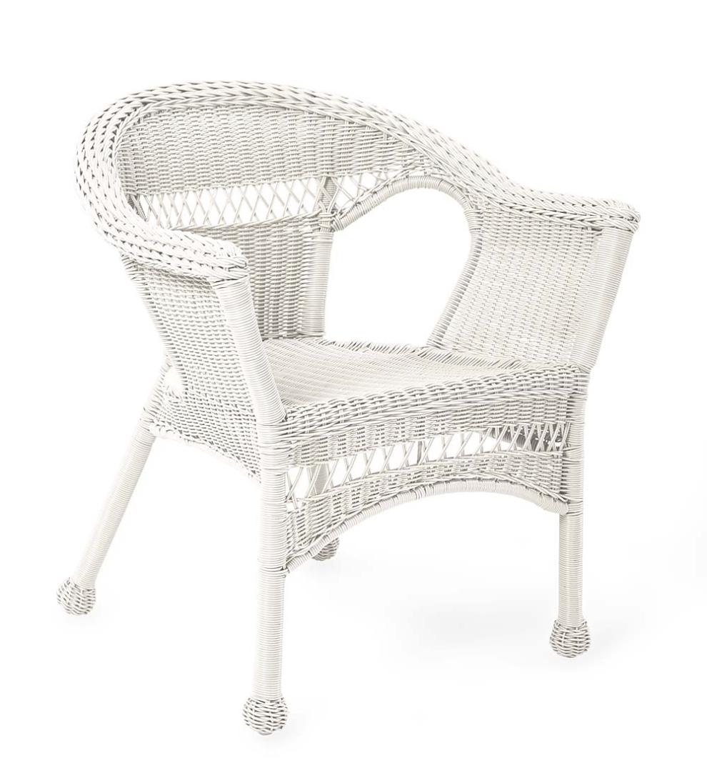 Plow & Hearth Outdoor Wicker Outdoor Living Easy Care Resin Wicker Love Seat, Chairs And Coffee Table Set