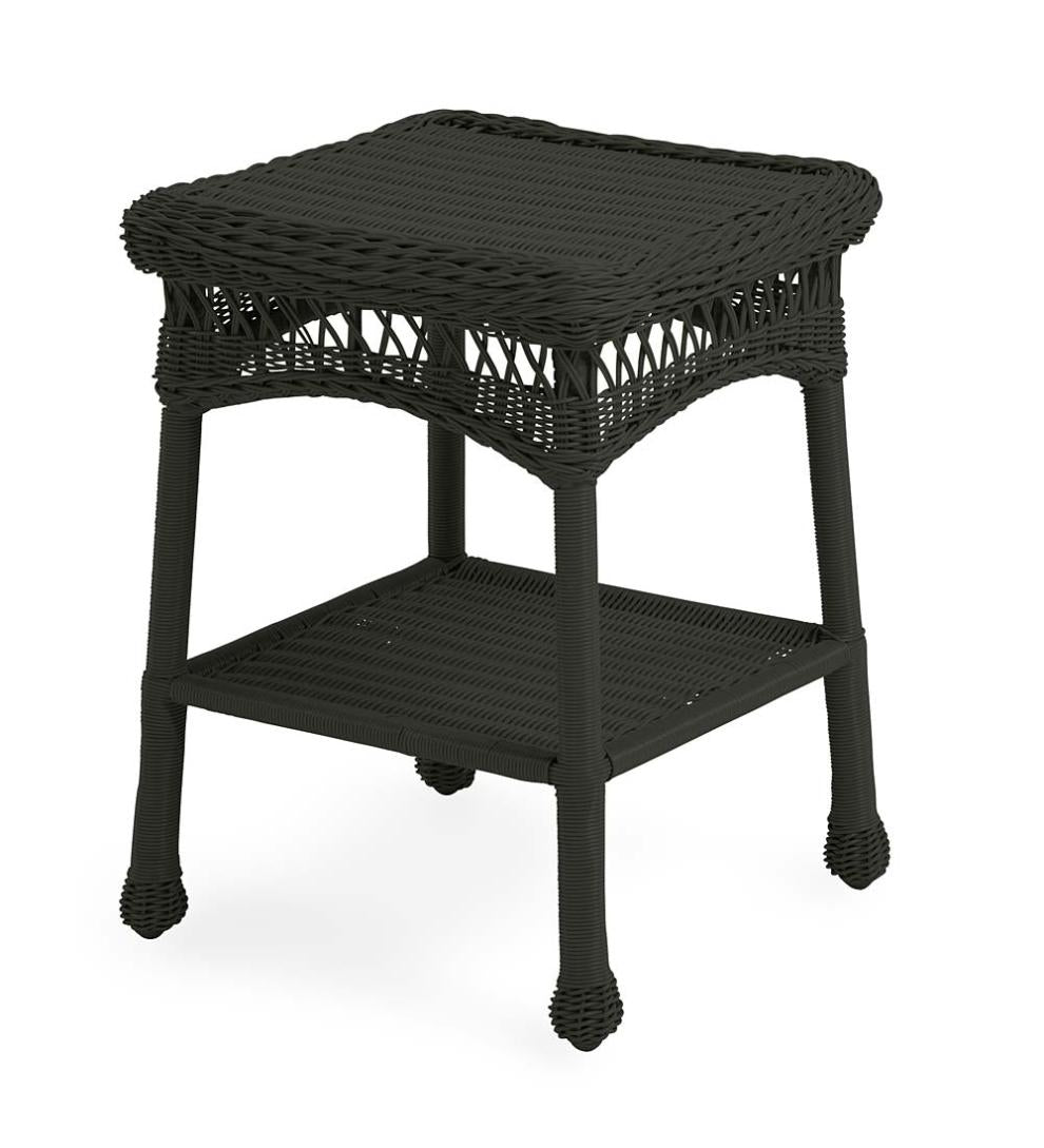 Plow & Hearth Outdoor Wicker Outdoor Living Easy Care Resin Wicker Love Seat, Chairs And Coffee Table Set