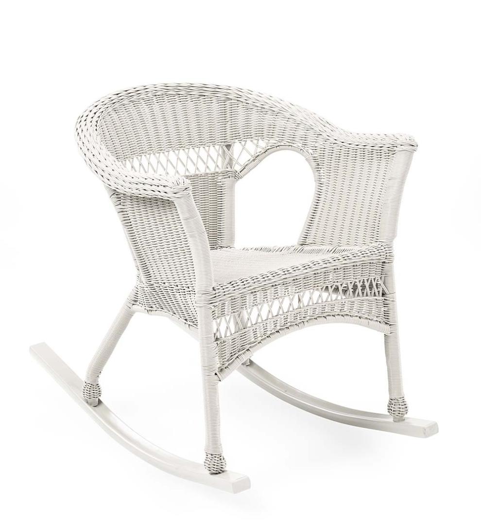 Plow & Hearth Outdoor Wicker Outdoor Living Easy Care Resin Wicker Rocker And End Table