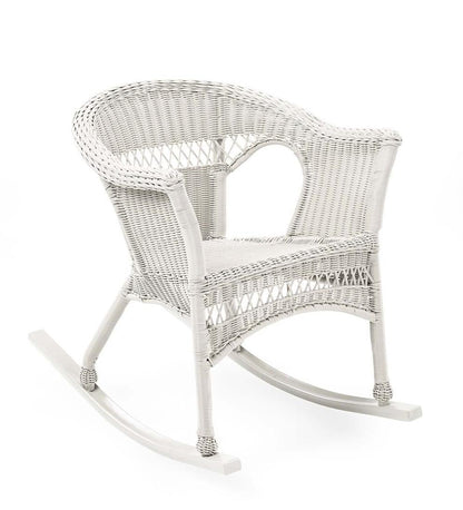 Plow & Hearth Outdoor Wicker Outdoor Living Easy Care Resin Wicker Rocker And End Table