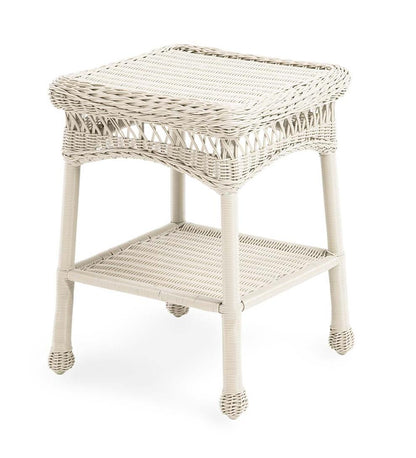 Plow & Hearth Outdoor Wicker Outdoor Living Easy Care Resin Wicker Rocker And End Table