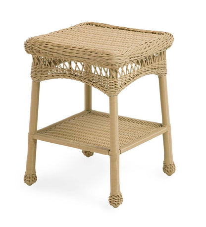 Plow & Hearth Outdoor Wicker Outdoor Living Easy Care Resin Wicker Rocker And End Table