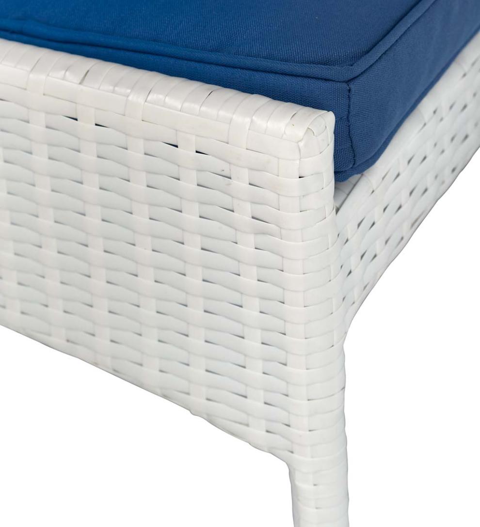 Plow & Hearth Outdoor Wicker Outdoor Living Five Piece White Wicker Patio Furniture Set With Cushions - White