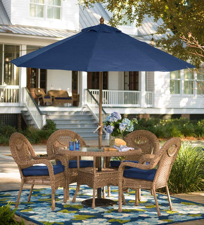 Plow & Hearth Outdoor Wicker Outdoor Living Prospect Hill Round Dining Table And Chairs