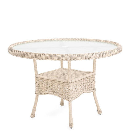 Plow & Hearth Outdoor Wicker Outdoor Living Prospect Hill Round Dining Table And Chairs