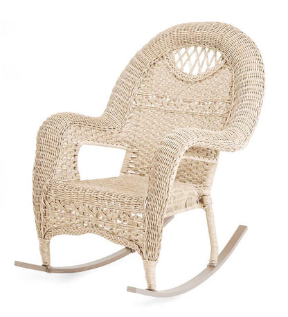 Plow & Hearth Outdoor Wicker Outdoor Living Prospect Hill Wicker Rocker - Driftwood
