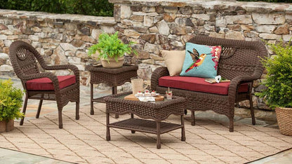 Plow & Hearth Outdoor Wicker Outdoor Living Prospect Hill Wicker Settee Set