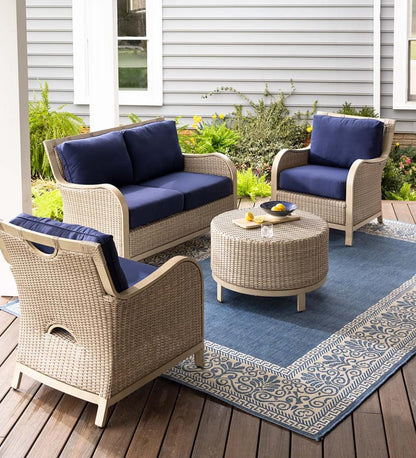 Plow & Hearth Outdoor Wicker Outdoor Living Urbanna Premium Wicker Collection In Driftwood With Luxury Cushions