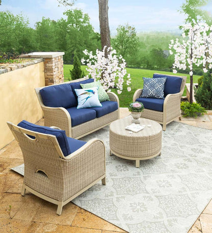 Plow & Hearth Outdoor Wicker Outdoor Living Urbanna Premium Wicker Collection In Driftwood With Luxury Cushions