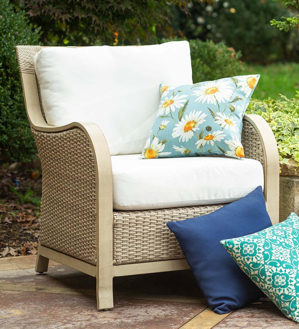 Plow & Hearth Outdoor Wicker Outdoor Living Urbanna Premium Wicker Collection In Driftwood With Luxury Cushions