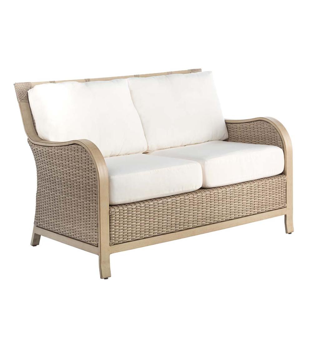 Plow & Hearth Outdoor Wicker Outdoor Living Urbanna Premium Wicker Collection In Driftwood With Luxury Cushions
