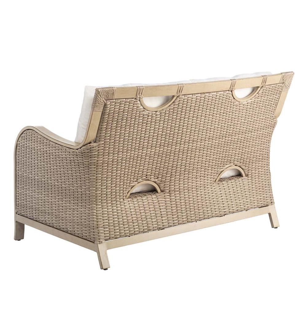 Plow & Hearth Outdoor Wicker Outdoor Living Urbanna Premium Wicker Collection In Driftwood With Luxury Cushions