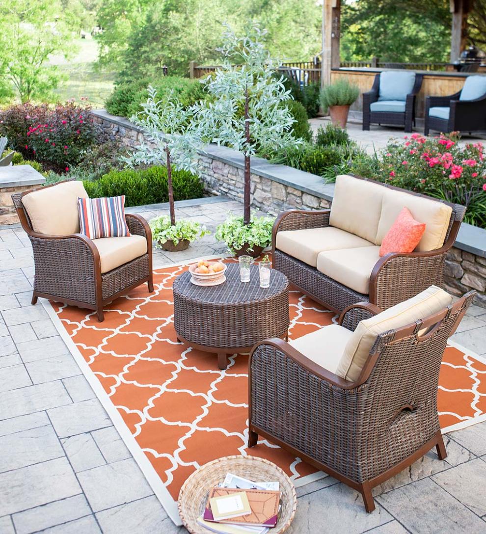Plow & Hearth Outdoor Wicker Outdoor Living Urbanna Premium Wicker Collection With Luxury Cushions