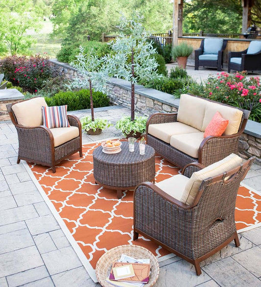 Plow & Hearth Outdoor Wicker Outdoor Living Urbanna Premium Wicker Collection With Luxury Cushions