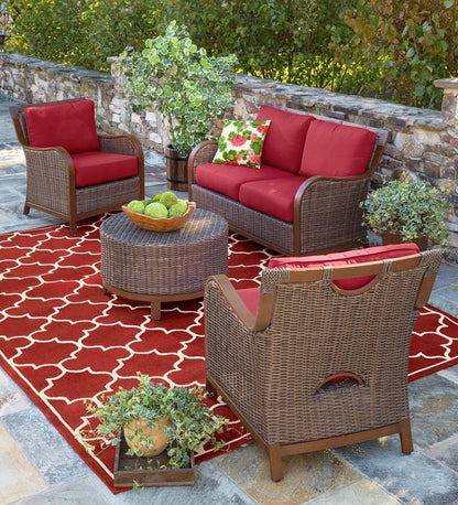 Plow & Hearth Outdoor Wicker Outdoor Living Urbanna Premium Wicker Collection With Luxury Cushions