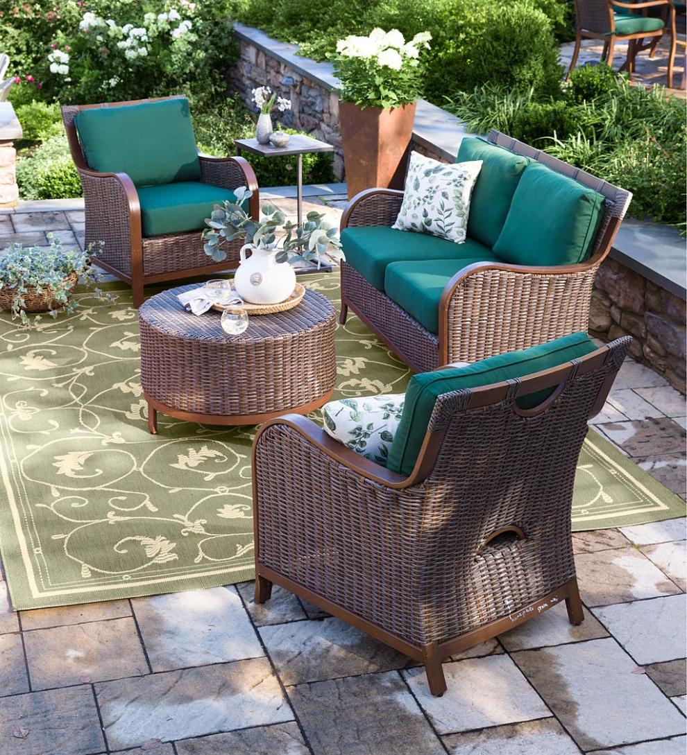 Plow & Hearth Outdoor Wicker Outdoor Living Urbanna Premium Wicker Collection With Luxury Cushions