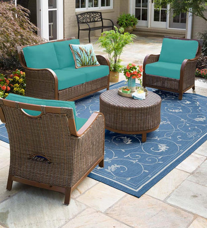 Plow & Hearth Outdoor Wicker Outdoor Living Urbanna Premium Wicker Collection With Luxury Cushions