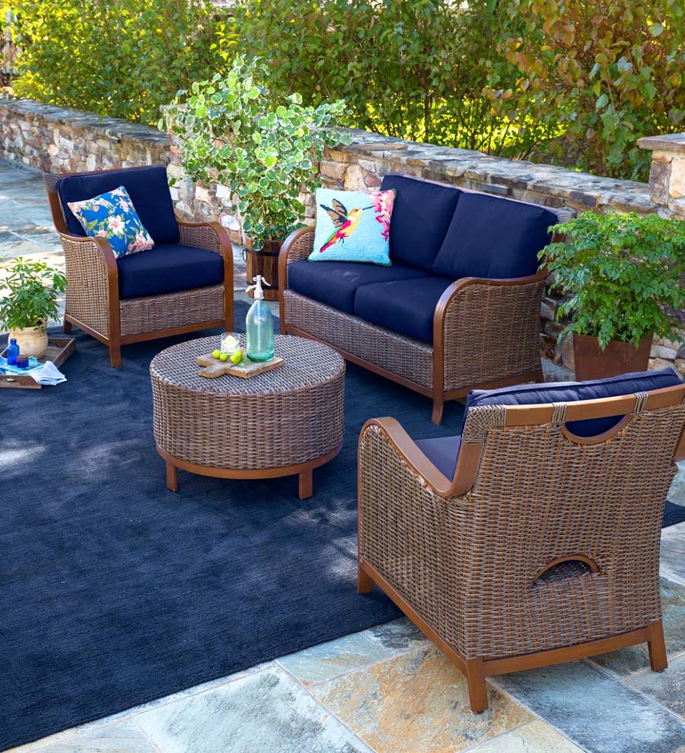 Plow & Hearth Outdoor Wicker Outdoor Living Urbanna Premium Wicker Collection With Luxury Cushions