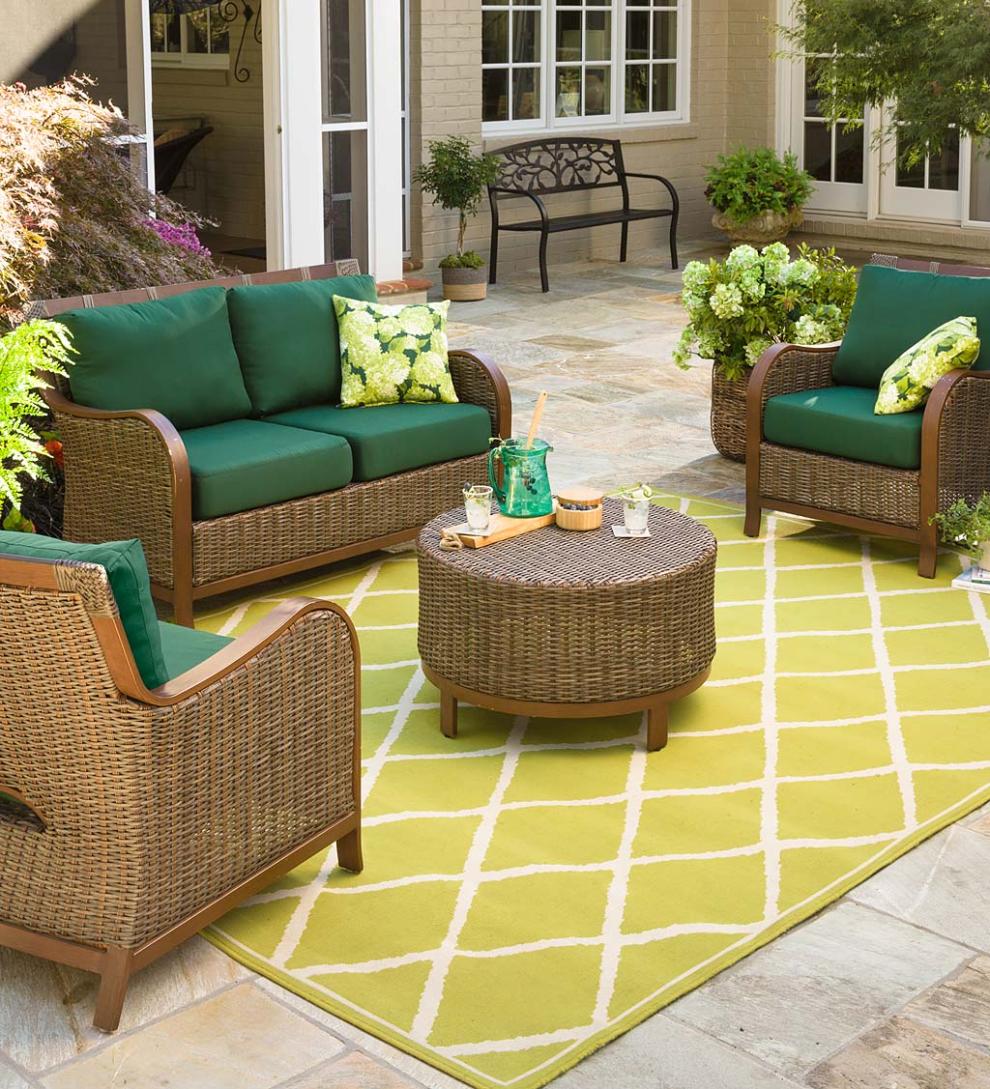 Plow & Hearth Outdoor Wicker Outdoor Living Urbanna Premium Wicker Collection With Luxury Cushions