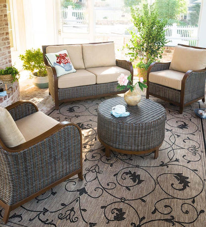 Plow & Hearth Outdoor Wicker Outdoor Living Urbanna Premium Wicker Collection With Luxury Cushions