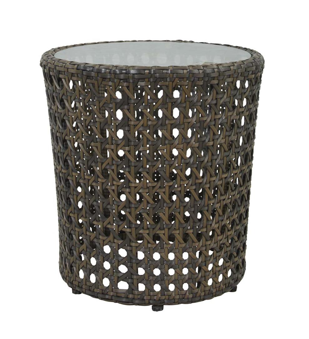 Plow & Hearth Outdoor Wicker Outdoor Living Wicker Conversation Set With Ottomans And Sunbrella Cushions, 5-Piece
