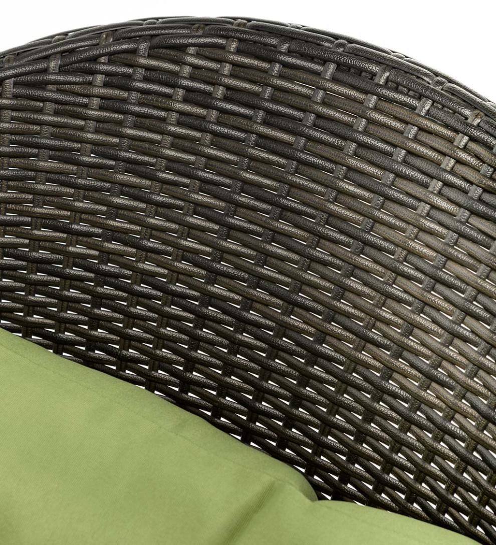 Plow & Hearth Outdoor Wicker Outdoor Living Wicker Patio Furniture Set With Cushions - Light Green