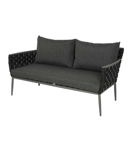 Plow & Hearth Outdoor Wicker Outdoor Living Woven Outdoor Lounge Set With Cushions, 4-Piece - Black