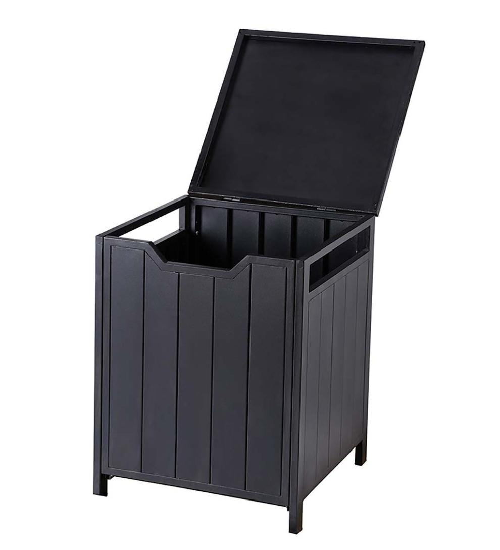Plow & Hearth Propane Fire Pits Fireplace & Hearth Slatted Stamped Steel Propane Tank Cover - Black