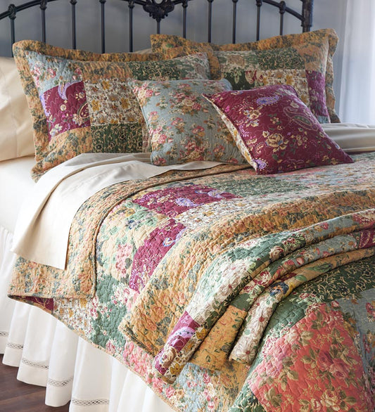 Plow & Hearth Quilts & Bedspreads Indoor Living Cotton Floral Paisley Patchwork Quilt Sets, Throw And Pillows