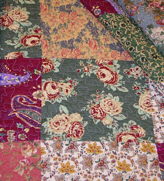 Plow & Hearth Quilts & Bedspreads Indoor Living Cotton Paisley Patchwork Block Reversible Bedspread And Shams