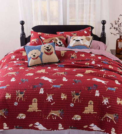 Plow & Hearth Quilts & Bedspreads Indoor Living Dog Park Cotton Quilt Sets