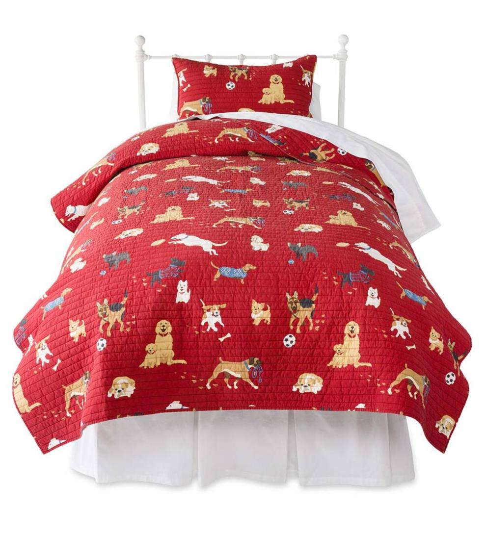 Plow & Hearth Quilts & Bedspreads Indoor Living Dog Park Cotton Quilt Sets