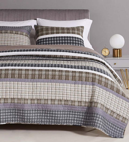 Plow & Hearth Quilts & Bedspreads Indoor Living Gold Rush Gray Quilt Set