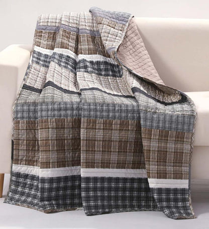 Plow & Hearth Quilts & Bedspreads Indoor Living Gold Rush Gray Quilt Set
