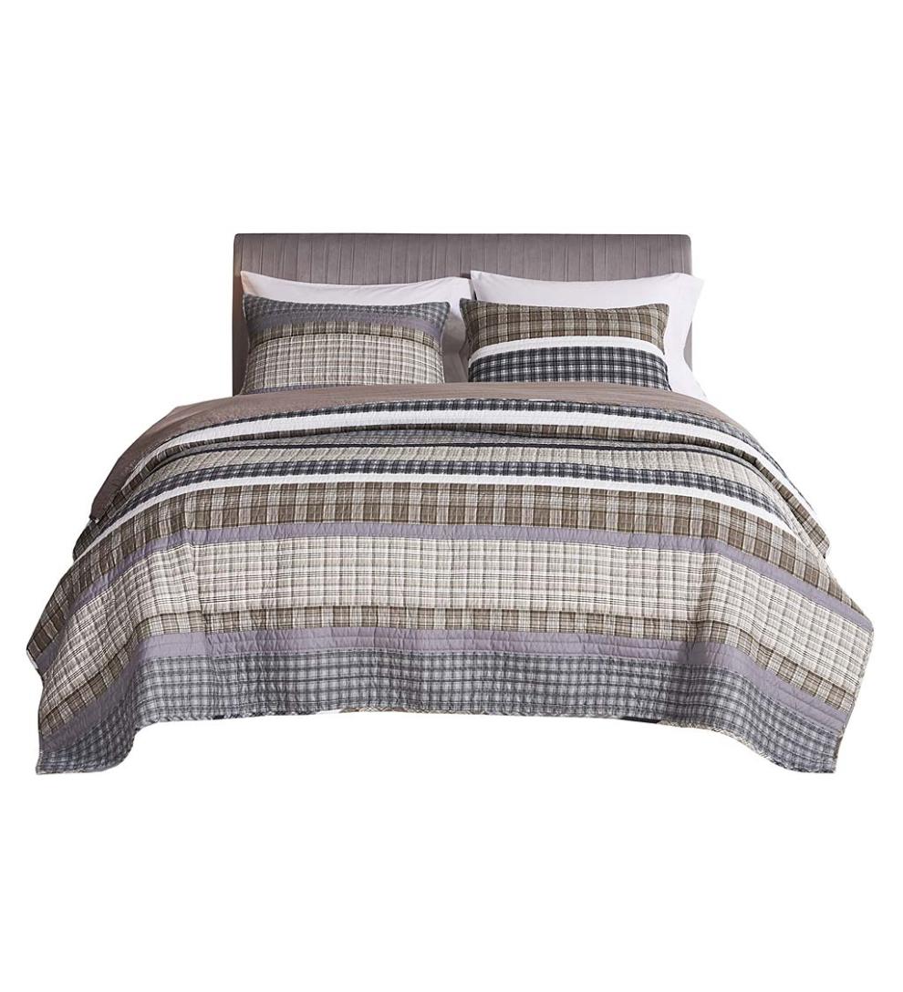 Plow & Hearth Quilts & Bedspreads Indoor Living Gold Rush Gray Quilt Set