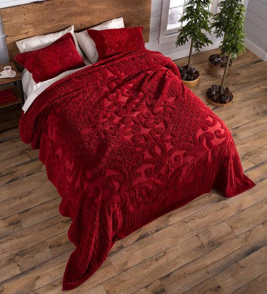 Plow & Hearth Quilts & Bedspreads Indoor Living Juliet Tufted Cotton Chenille Bedding