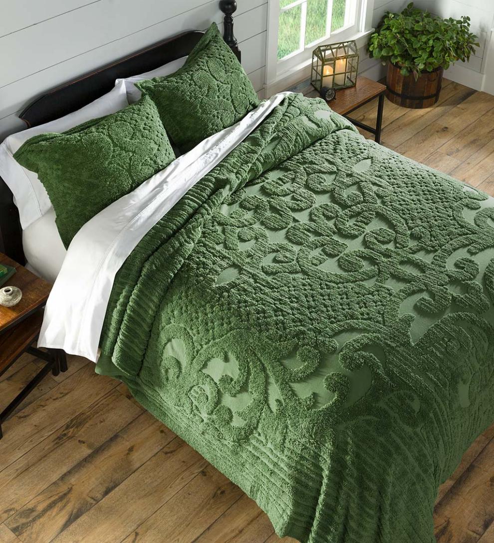 Plow & Hearth Quilts & Bedspreads Indoor Living Juliet Tufted Cotton Chenille Bedding