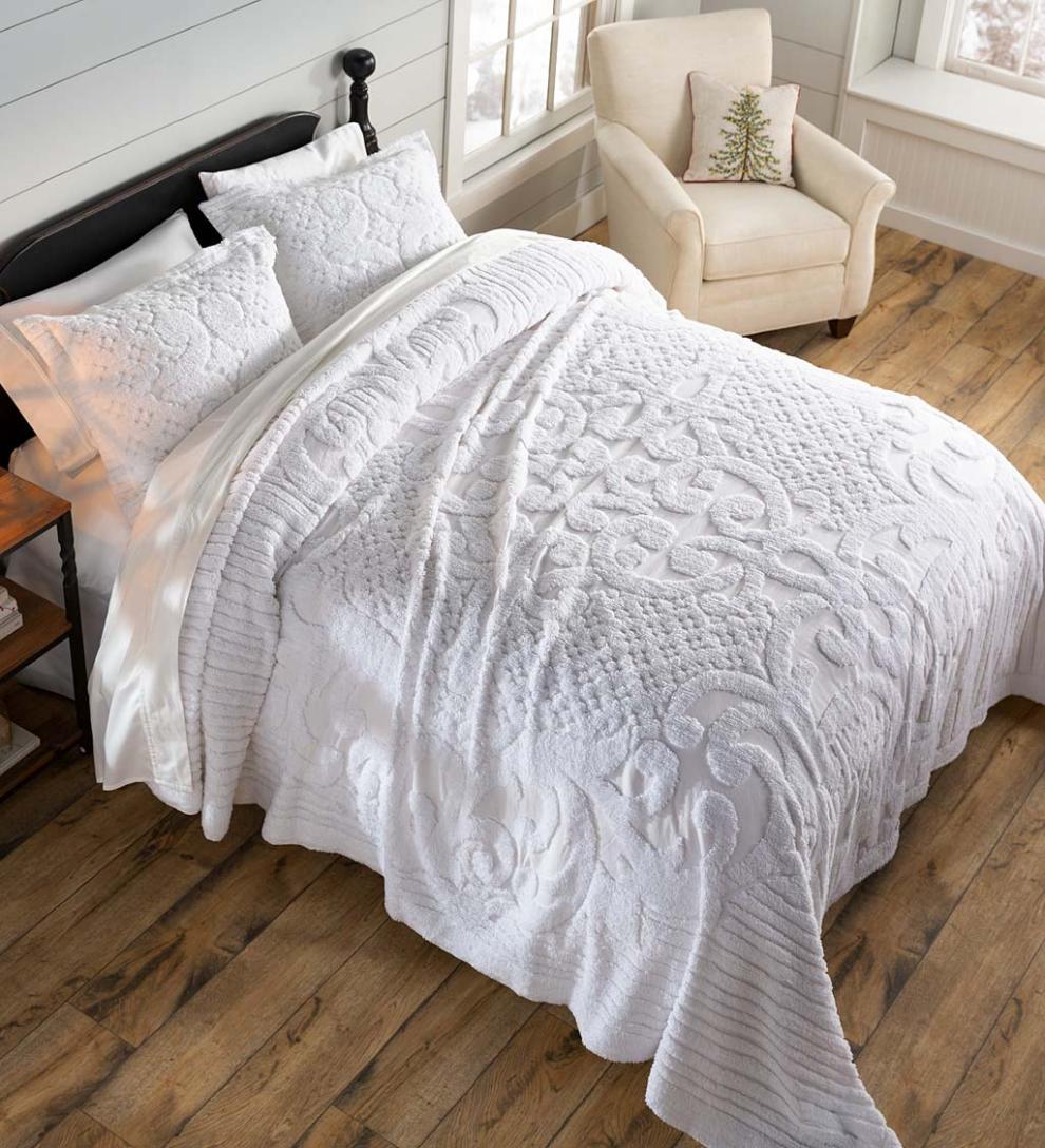 Plow & Hearth Quilts & Bedspreads Indoor Living Juliet Tufted Cotton Chenille Bedding